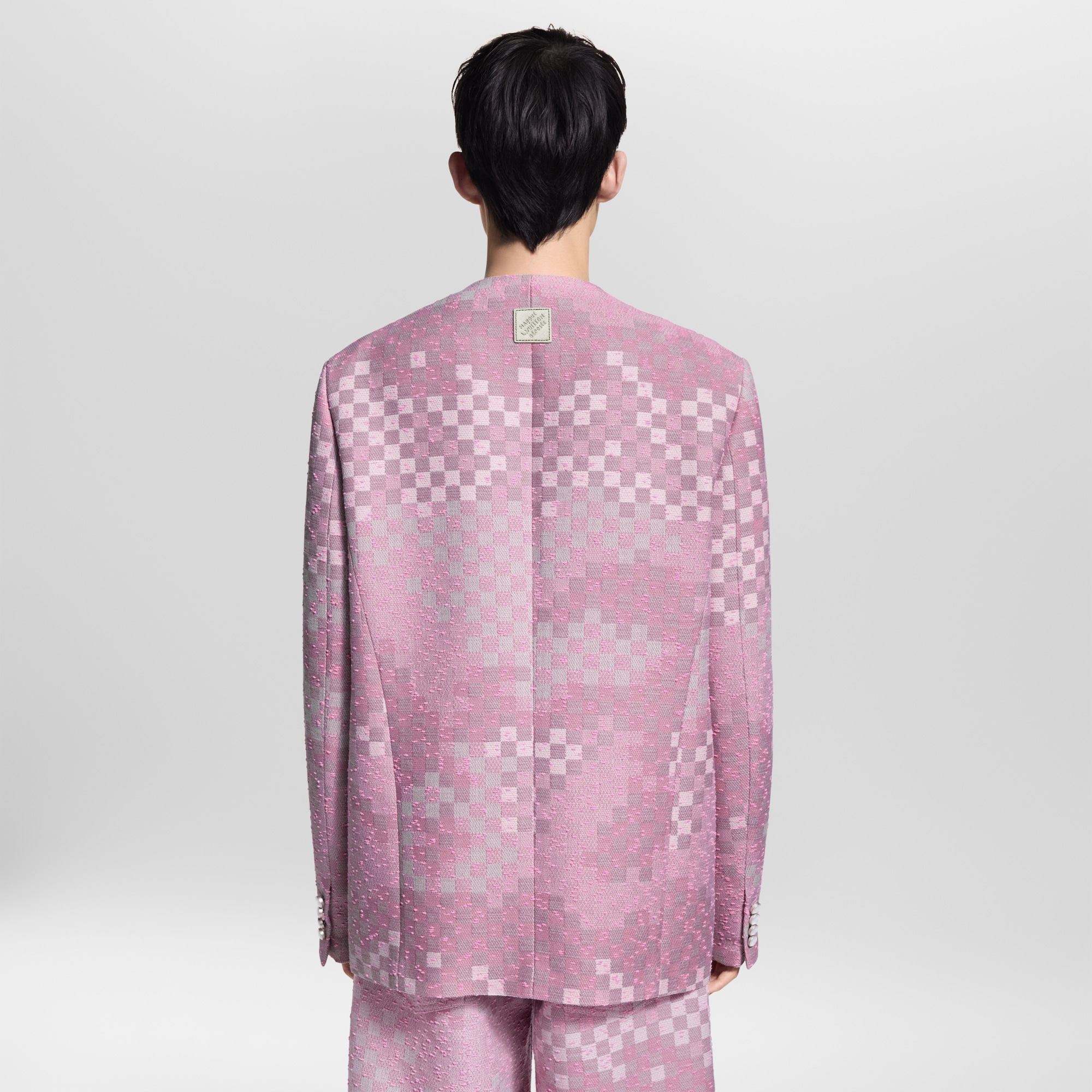 Louis Vuitton ピンク ツイードジャケット Made To Order Cropped Damoflage Tweed Jacket - Luxury Ready